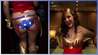 Girls gone wild - hawt brunette hair in hot superhero cosplay plays with her soaked vagina