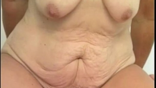 Hairy granny slit filled with younger weenie