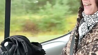 Casual sex with a truck driver in the woods