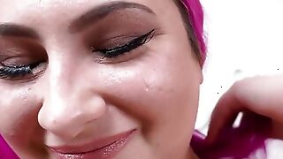 Colored hair BBW POV pussynailed after deepthroating