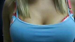 Busty young blond gets her cunt fucked indoors