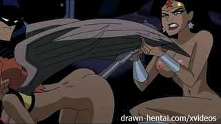 Justice league manga - 2 sweethearts for batman penis