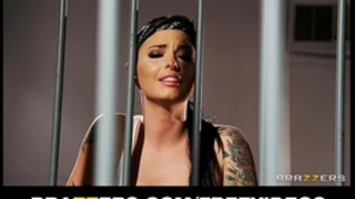 Busty prison inmate eva angelina receives gang-banged in the shower