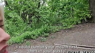 Czech babe Aisha pounded in the woods
