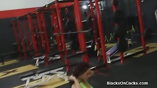 Banging big tit black after workout