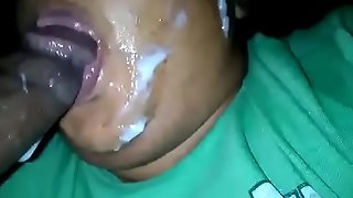Wife Sucking BBC and getting all the nut out