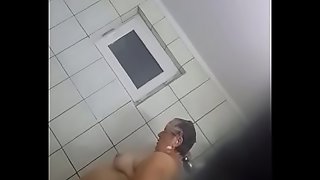 Spy granny in shower