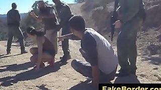 Sexy latina gets stripped and fucked by border patrol agent