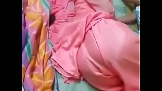 Didi (elder sister) wearing reshmi salwar sleeping ass