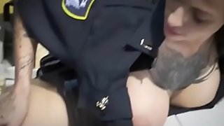 White Cops Make Black Suspect Eat Pussy Against Car Outdoors