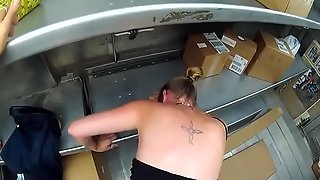 Fucking prostitute in the ass without a condom for a random box of my delivery truck