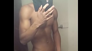 Black male skinny with mucels masterbation