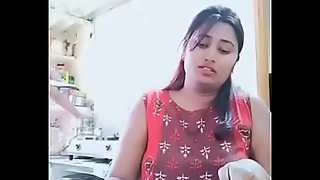 Swathi naidu enjoying while cooking with her boyfriend