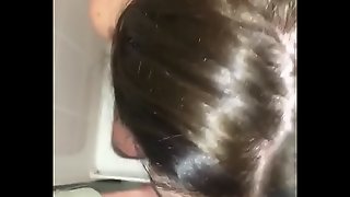 cute girl sucks dick in the shower