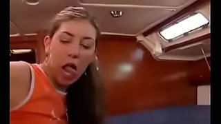 Shy German teen banged on boat for money