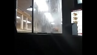 Jacking off in drive through