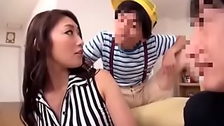 Japanese mom fucked by son's porn video  friend