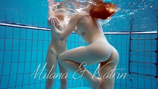 Milana and katrin disrobe eachother underwater