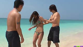 Insane anal by the beach with two dudes - More at 69avs.com